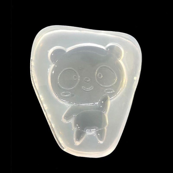 Sød tegneserie Panda Bear Pendant harpiksstøbeform Silikoneform smykkefremstilling