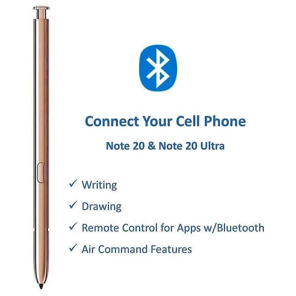 Bluetooth Stylus Pen til Note 20 Ultra S 4096 Tryksensor til Galaxy Note 20 & Note 20 Ultra 5G Version Gold