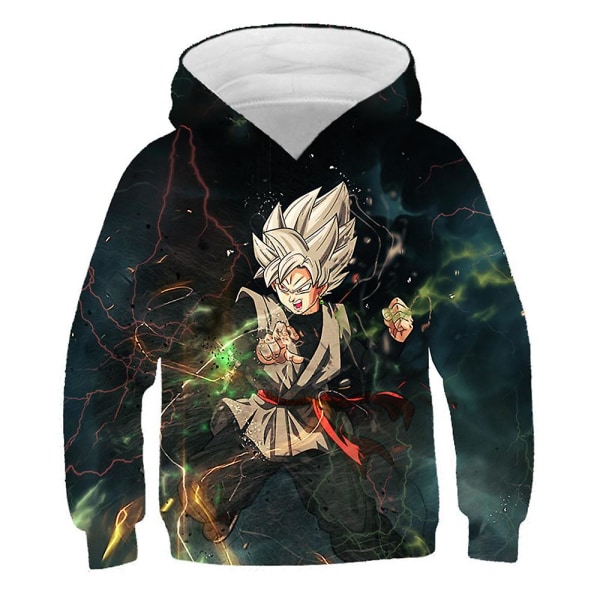 Barn Gutter Jenter Dragon Ball Hettegenser Sport Langermede gensere Pullover Hetteoverdeler i 5-10 år D 9-10 Years