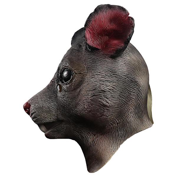 Vuxen Ny Mutant Råtta Huvud Djurdräkt Ansikte Splinter Halloween Mus Mask Brun