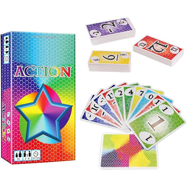 Skyjo Action Kortspil, Sjove brætspil for familier, Rejsespil for 2-8 spillere, Tidsfordriv for børn og voksne, Spændende kortspil