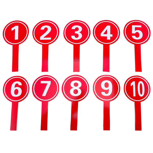 10 st Scorepaddlar Handhållna nummerpaddlar Scoretavlor Praktiskt handtag Scorepaddlar Red 19.5x10cm