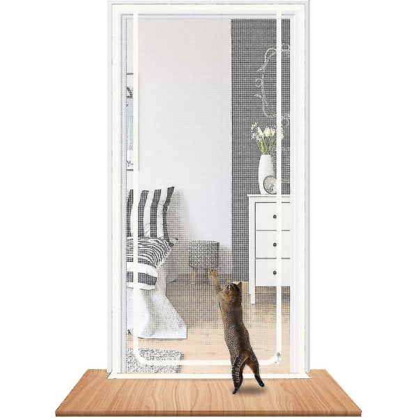 Dør passer til dørstørrelse 90 cm X 210 cm, fortykket kraftig kæledyrsskærmdør til hunde Katte myg, velegnet til stue, soveværelse, køkken, gårdhave, kor