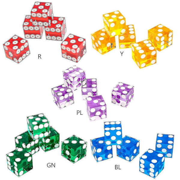 Högkvalitativa Akryl Transparenta Tärningar Sexsidiga D6 19mm Casino Tärningsset Om 5 Blue