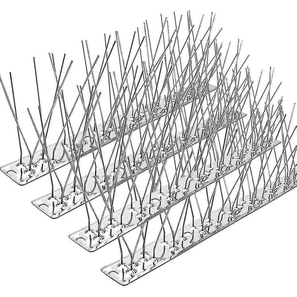 5 Strips Bird Spikes för duvor Små fåglar, rostfria fågel spikar -inga fler fågelbon & bajs-demonterade broddar