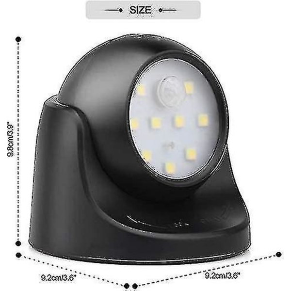 Utomhusvägglampa med rörelsesensor | 1000 Lumen LED-belysning utomhus | Batteridriven sladdlös belysning 360° svängbar