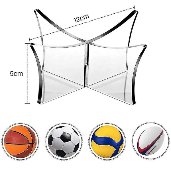 2 stk. boldholdere, basketballstativholder fodboldstativ akryl bolddisplaystativ fodbold akryl boldholderstativ white