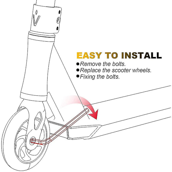 2 stk. Scooter Tilbehør 110mm Scooter Hjul Farverige Pu Hjul Tykke Stunt Bil Hjul Med Lejer