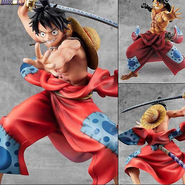 22cm Wanokuni Monkey D. Luffy -figuuri One Piece -toimintafiguurit Varsikorvaus Anime -figuurit PVC -keräilyesineet Lelut Lahja