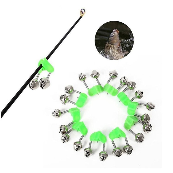 Fiskealarm - Fiskeklokker Natfiskeri Tilbehør Stangspids Led Lys Clip Rod Dobbeltklokke Ring Bide Indikator Indikator Alarm