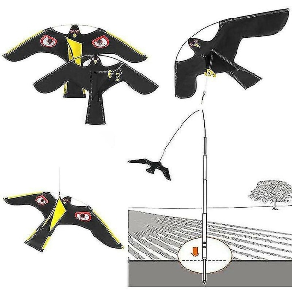 Fugleskremmer frastøtende Flying Hawk Kite-kompatibel hage fugleskremsel Yard Home Decoration - Farm Protection
