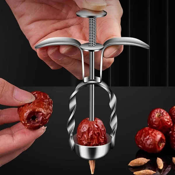 Cherry Pitter Bærbar Rustfrit Stål Ubesværet Olive Pit Remover Frugt Rød Dadler Corer Køkkenværktøj