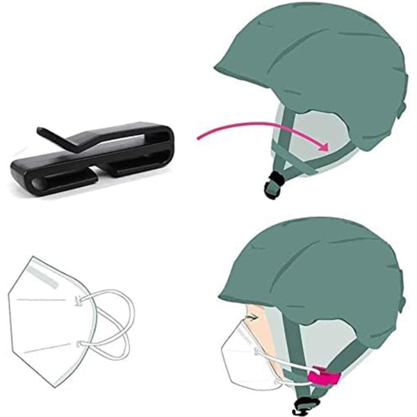 10 stk Skihjelm Mask Holder Clip, Multifunksjon Belte Clip Ryggsekk Clip Enkel montering