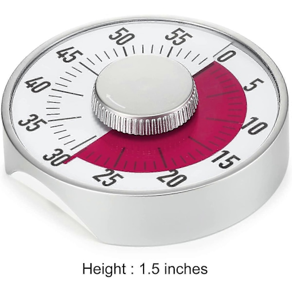 Rund Mekanisk Nedräkningstimer, Visuell Timer för Klassrum, Kökstimer med Magnet, Max 60 Minuter för Lärare, Barns Dagliga Användning, Vuxen Matlagning