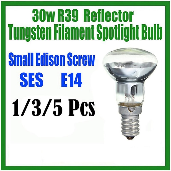 Erstatnings lavalampe E14 R39 30W Spotlight skrue inn lyspære Klar reflektor Spot lyspærer La