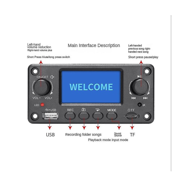 Tpm118b digital ljudspelare Mp3-dekoderkort Högkvalitativ bärbar mp3-spelaremodul med bluetoo