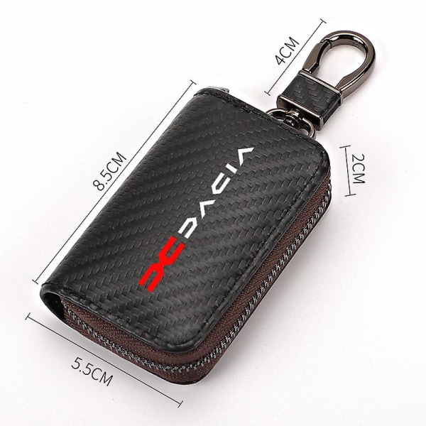 For Dacia Duster Spring Logan Sandero Jogger Biltilbehør Carbon Fiber Car Key Case Herre Nøkkeloppbevaringsveske for kvinner Johx