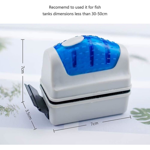 Magnetisk fisketank glassrenser - flytende akvarium magnetrengjøringsutstyr algeskrapesett S med gratis filtersvamp