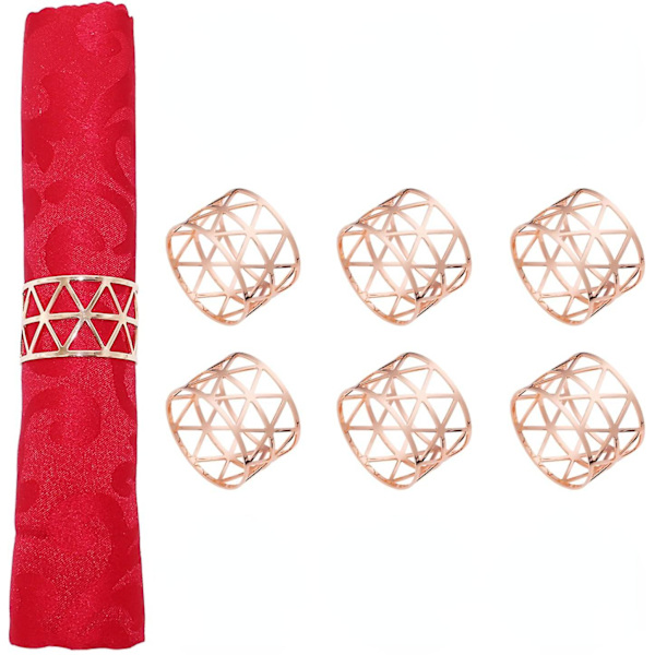 Hulede Servietringe, Guld Servietringe Sæt, Delikate Servietringe I Bulk Til Bryllup Fødselsdagsfest Banket Dekoration Rose gold 6pcs