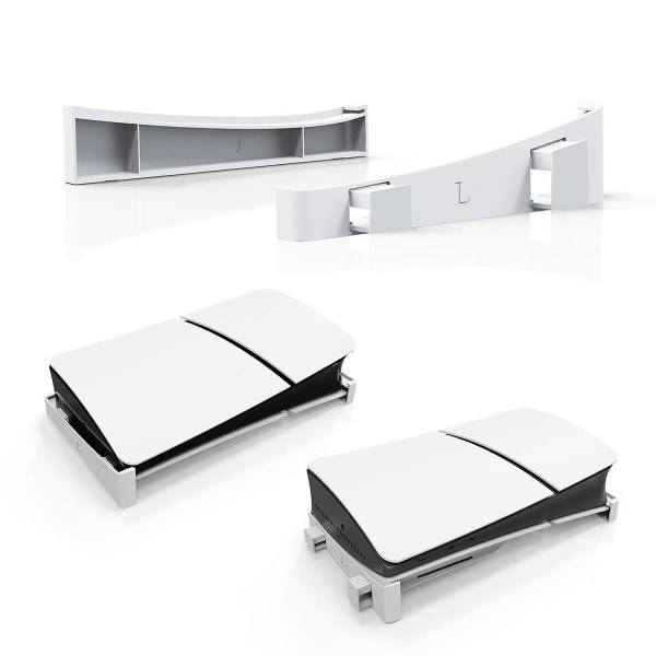 Ps5 Slim Horisontal Stand, Ps5 Slim Console Base Stand, Base Stand Tilbehør Kompatibel Playstation 5 Disc & Digital Editions White