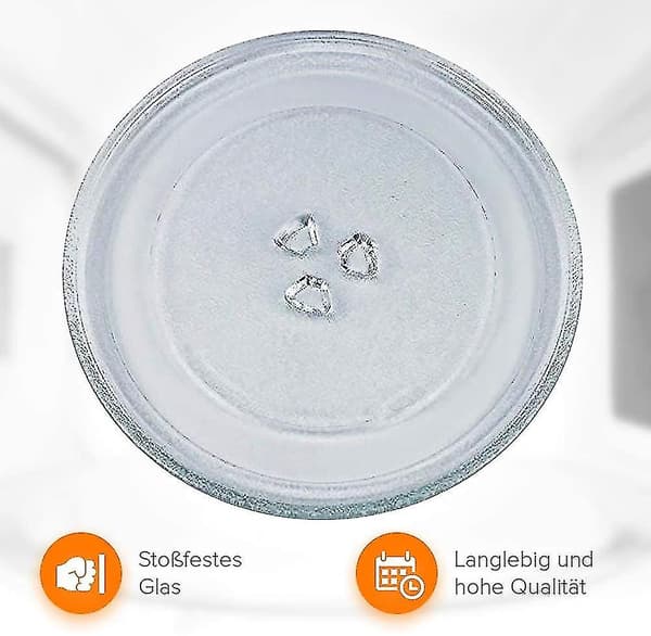 Universal Mikrovågsugnsglasplatta med 3 Fästen, 24,5 cm