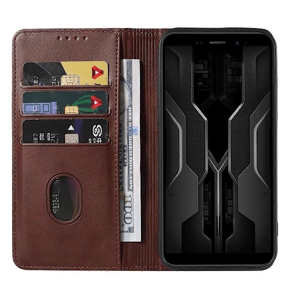 Magnetisk Stängning Läder Telefonfodral Brown For Ulefone Armor X12