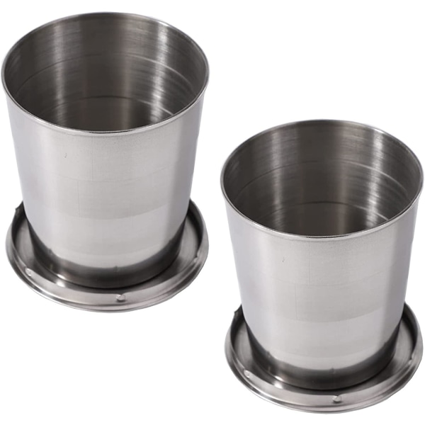 2 deler rustfritt stål sammenleggbart glass, rustfritt stål sammenleggbart krus, sammenleggbart sammenleggbart kopp, rustfritt sammenleggbart krus Reisekopp