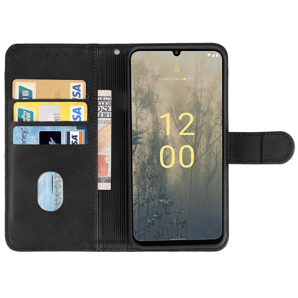 For Nokia C31 Skinntelefonveske Black