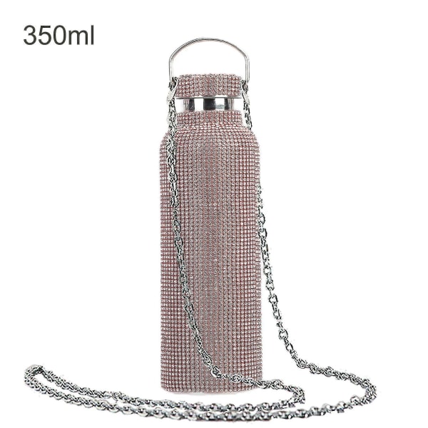 350ml/500ml/750ml isolert flaske Rhinestone innlagt termisk isolasjon Rustfritt stål Barneisolert vannkopp for reiser Rose Gold 350ml