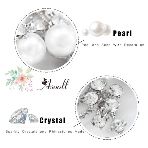 Gull Bryllup Perle Hårkam Brud Krystall Hodeplagg Brude Rhinestone Hår