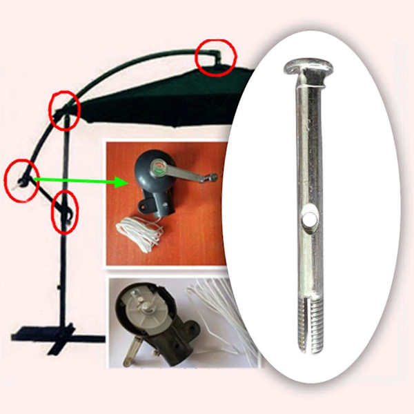 Tilbehør til uteplassparasoll, reservedeler til parasoll, kraftig holder, deler til parasoll Handle Axis