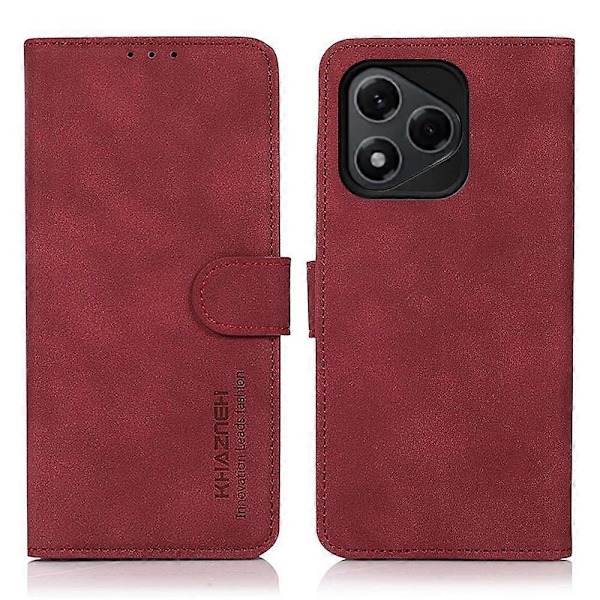 För Honor 400 Lite KHAZNEH Matt Textur Läder Telefonfodral Red