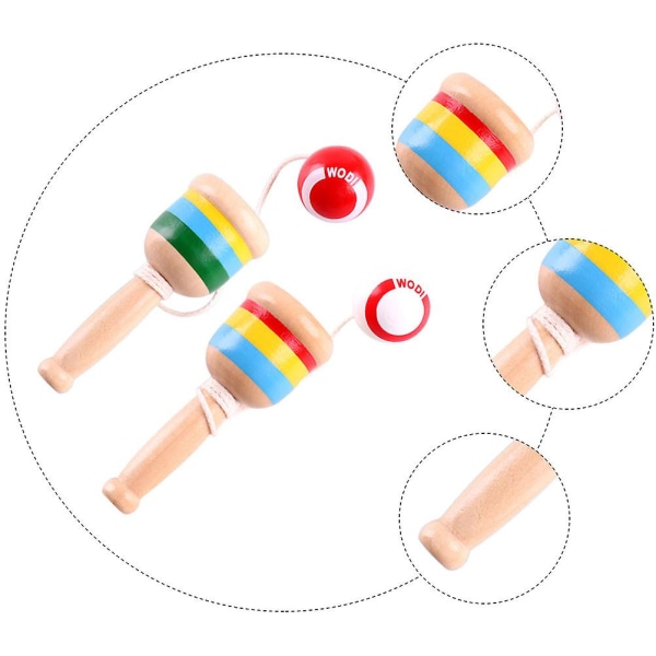 2 st Barnleksaker Kendama Träleksak Kendama Tillbehör Kendama Cup Stamleksaker