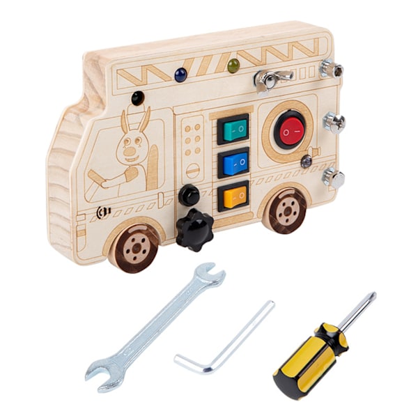 Puu Busy Board pienille lapsille Montessori Busy Board LED-valokytkimet Sensory Board Pedagoginen oppimislelu Vauva ja taapero 3 vuotta ja vanhemmat C