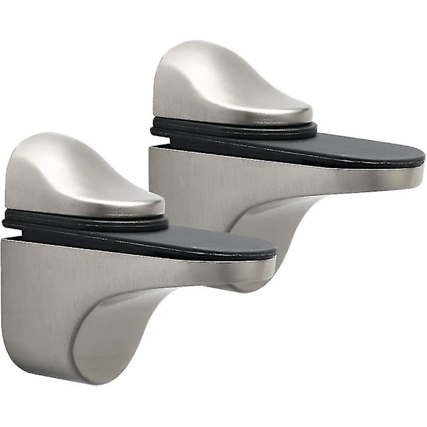 2-pack Justerbara Glashyllfästen Glasklämmor Väggmontering Badrum Flytande Hyllfästen För Glas 3-21mm Tjocklek Borstad Rostfritt Stål Finish