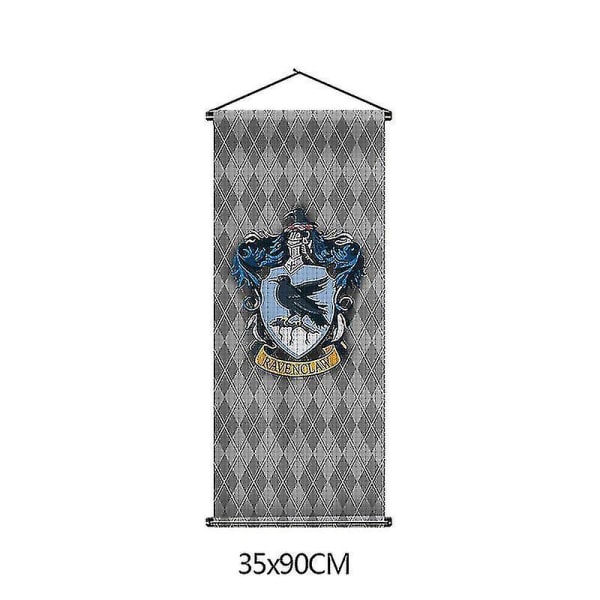 Harry Potter Fan Plaid Hængeflag Hogwarts School of Witchcraft And Wizardry Flagtapet Indendørs Scene Dekorativt Hængeflag Ravenclaw 35*90cm