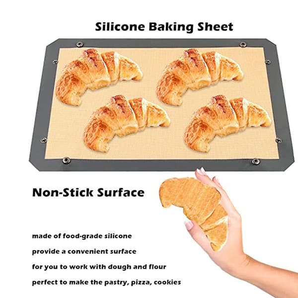 Silikon Macarons Stekeplate med Spenne Non-Stick Inner Lining Stekeplate Matte for Macarons Bakverk gray