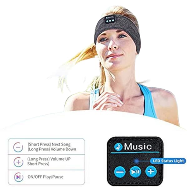 Panta- ja unimaski-yhdistelmä Bluetooth-kuulokkeilla, harmaa