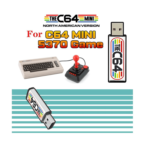 USB -tikku C64 Mini Retro -pelikonsoliin Plug and Play USB Stick U Disk -pelilevy 5370-pelillä