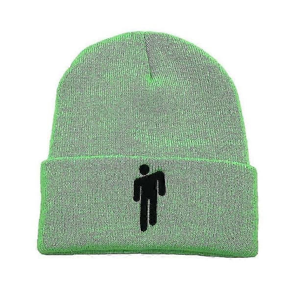 Mode Unisex Höst Vinter Billie Eilish Broderad Stickad Mössa Hip Hop Beanie Yellow