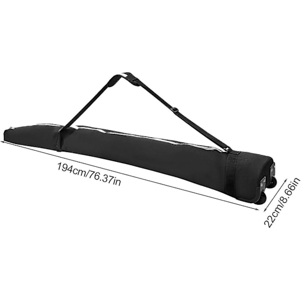 Snowboardbag for reise - Snowboardbag med hjul og 360° full polstring - Sammenleggbar snowboardutstyr passer til brett, bindinger, støvler, jakke