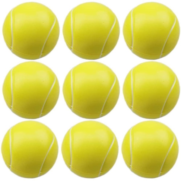Pakke med 9 skum tennisballer - skumballer av høy kvalitet for tennistrening