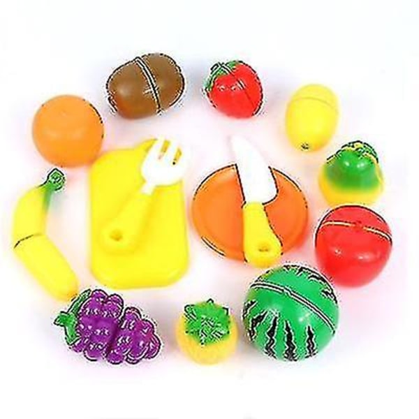 14 kpl muoviset keittiölelut Ostoskorisarja set hedelmien ja vihannesten ruoan simulointilelut