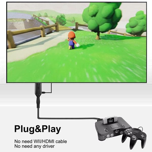 Nintendo Gamecube Super NES / SNES N64 - HDMI-sovitinmuunninkaapeli