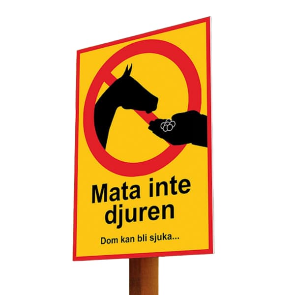 Älä Ruoki Eläimiä - Varoituskyltti - Monivärinen Kyltti