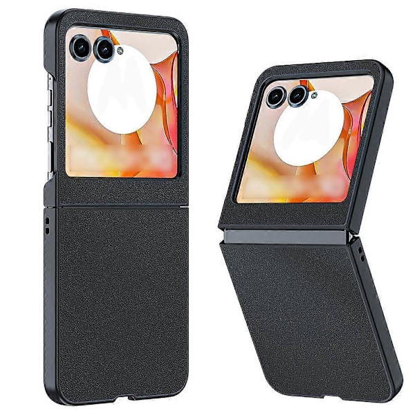 Ultratyndt, enkelt telefoncover i læder Black For Motorola Razr 50 / Razr 60
