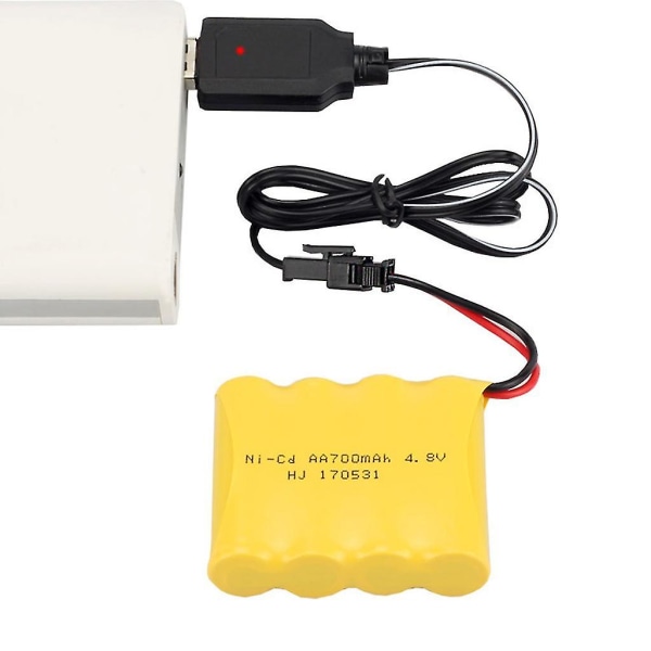 Ladekabel Batteri Usb Lader Ni-cd Ni-mh Batteripakke Sm-2p Plugg Adapter 4,8v 250ma Utgang Leker Bil Black