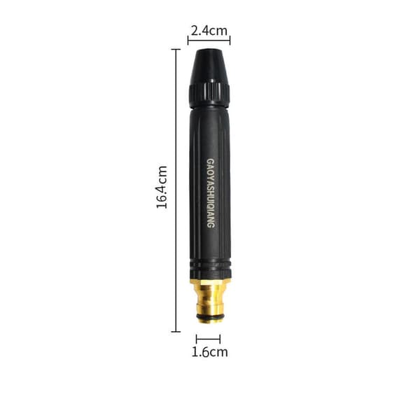 Højtryksvandpistol - Sort aluminiumslegering og PVC-dyse