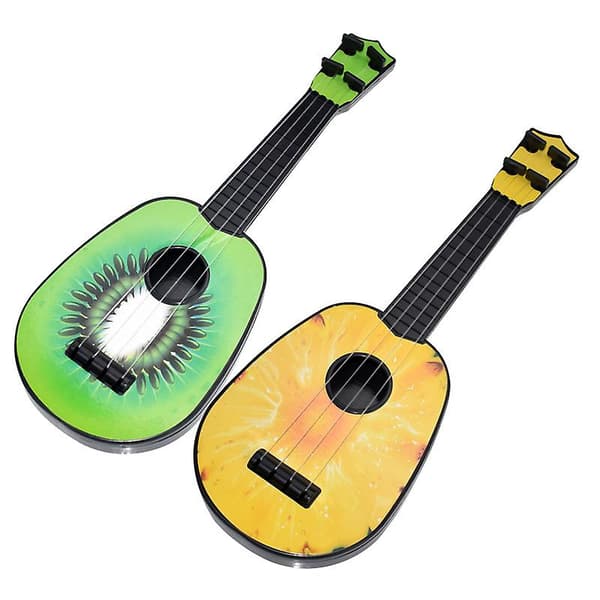 Mini Ukulele Simuleringsgitarr med Fruktmönster, Musikleksak för Barn, Utbildning