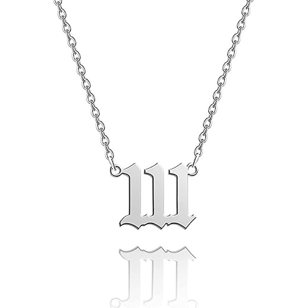Englenummer-halskjede Sølv/gull Rustfritt stål Numerologi Smykker 111 Silver
